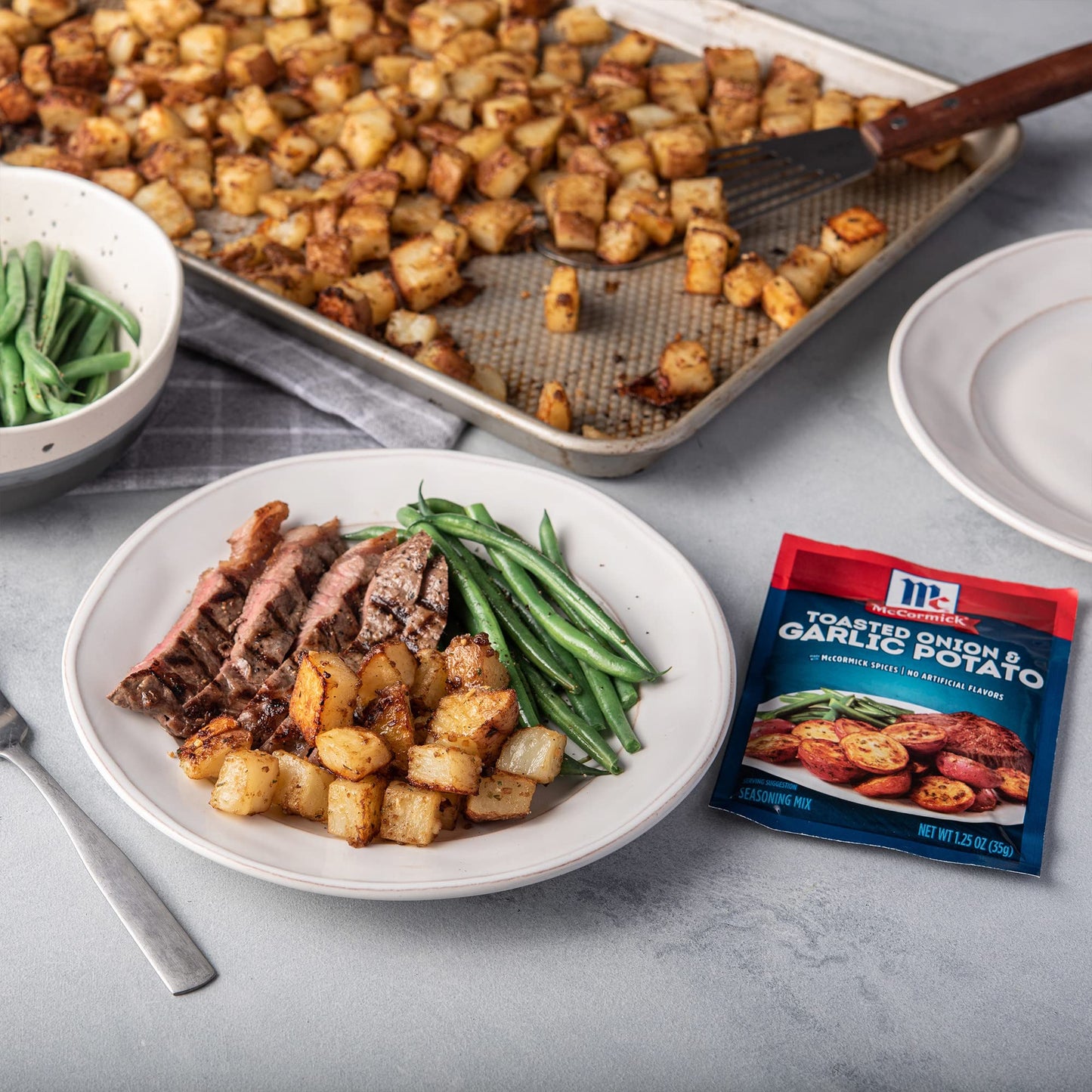 Mccormick Toasted Onion & Garlic Potato Seasoning Mix (Pack Of 3) 1.25 Oz Packets