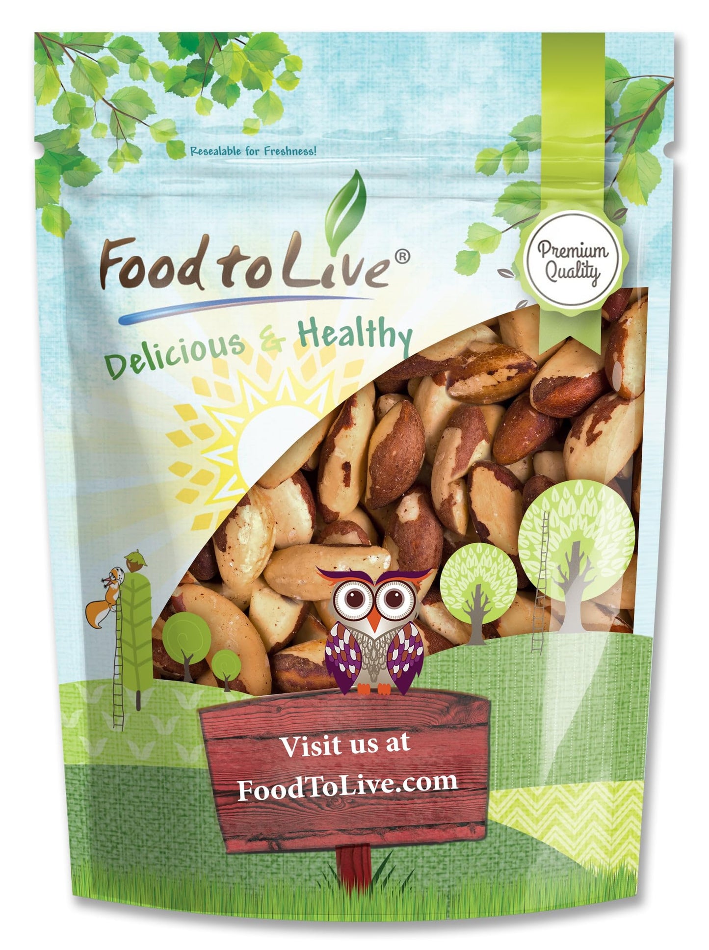 Food To Live - Dry Roasted Brazil Nuts With Himalayan Salt, 4 Pounds – Oven Roasted, Lightly Salted, No Oil Added, Whole. Vegan, Kosher, Bulk.