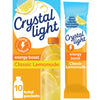 Crystal Light Energy Boost Lemonade Drink Mix, 10 ct On-the-Go Packets