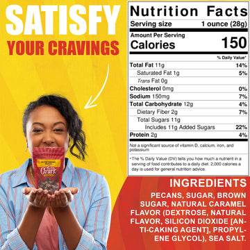 Ozark Nut Roasters Salted Caramel Pecans Sweet & Salty Snack Nuts 7 oz Resealable Pack