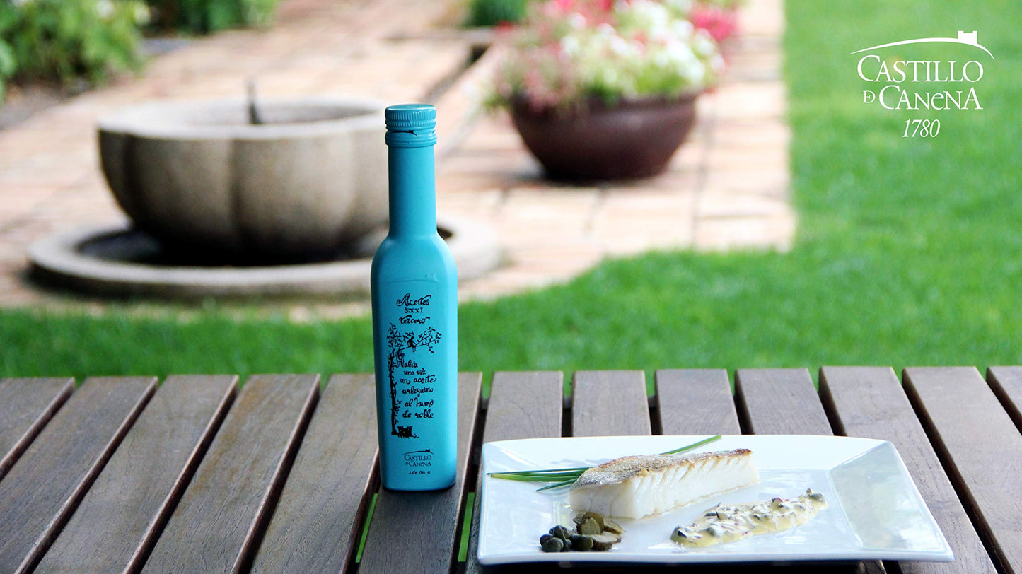 Castillo de Canena Smoked Arbequina Extra Virgin Olive Oil, 250ml, SOFI Award Winner, Imported from Spain