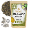BREWIX, Bergamot Green Tea (25 Pyramid Tea Bags) | Caffeinated Tea Loose Leaf Earl Grey Green Tea With Pure Bergamot | High Elev