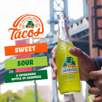 Jarritos Lime Soda, 17.7 oz (524ml), Made with Real Cane Sugar, 24 Bottles, Natural Flavor, Mexican Soft Drink