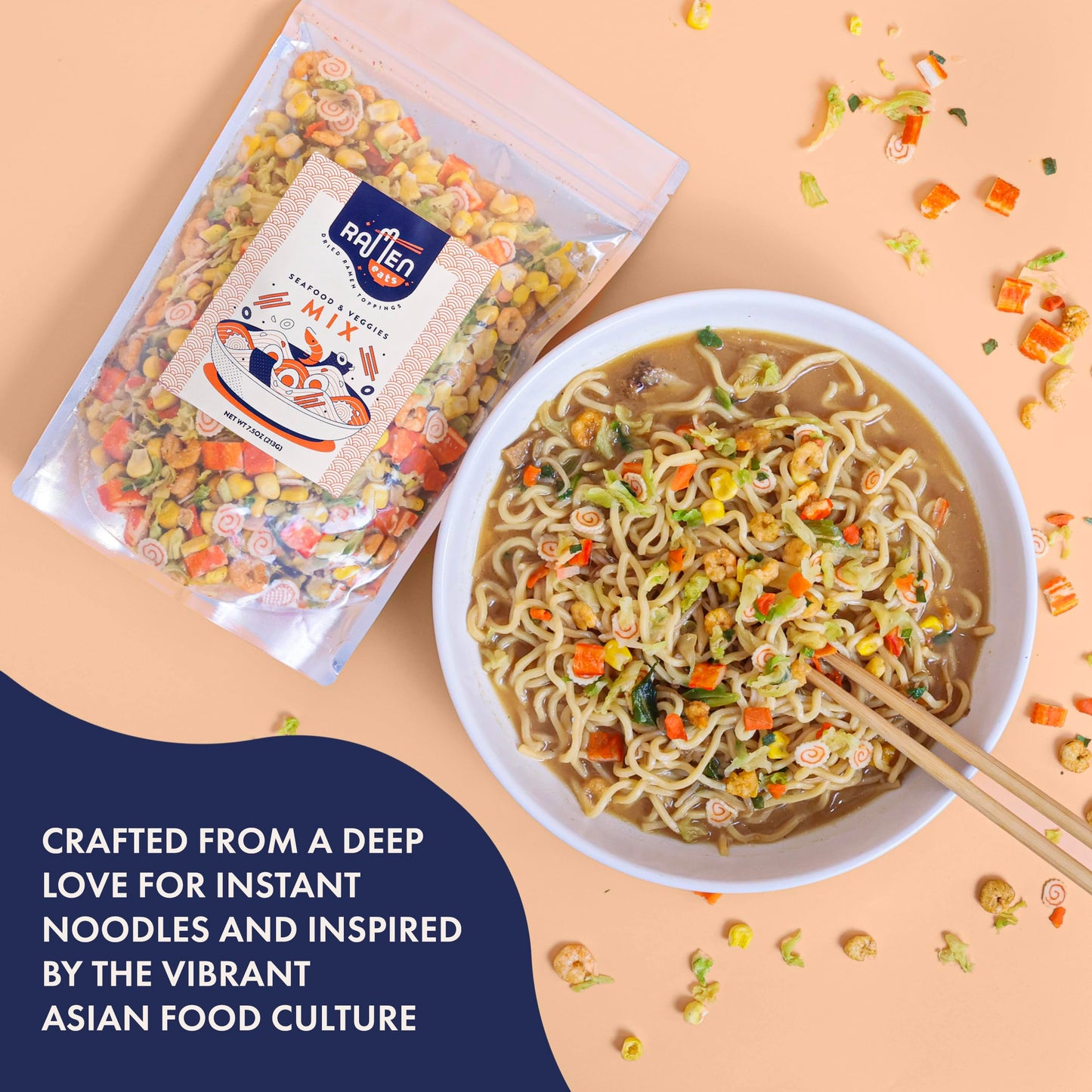 Ramen Eats Classic Seafood Mix With Dried Vegetables For Noodles (7.5 Oz, Seafood Mix)