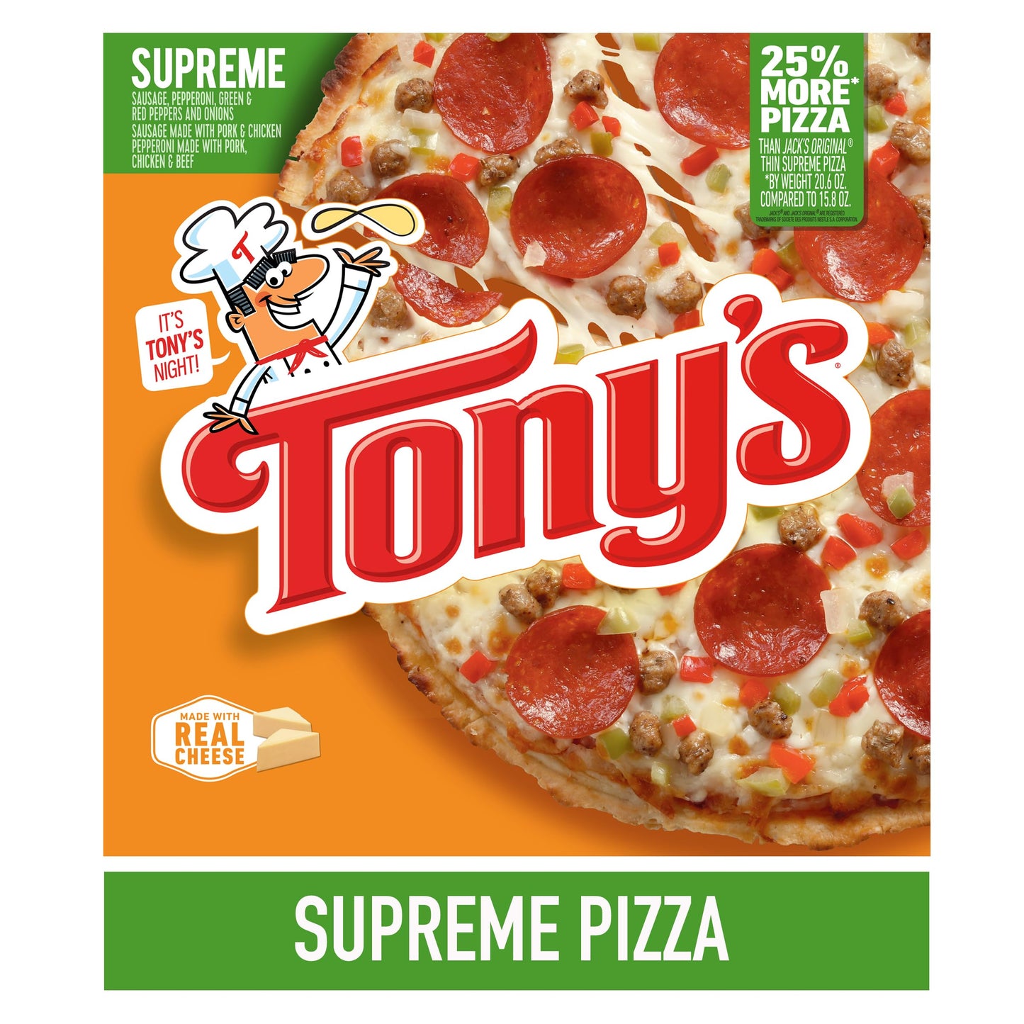 Tonys Pizzeria Style Pizza Supreme, 20.6 Ounce -- 16 Per Case.