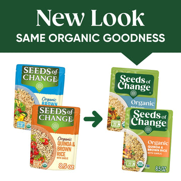 SEEDS OF CHANGE Organic Rice Variety Pack Quinoa and Brown Rice with Garlic & Whole Grain Brown Basmati Rice 8.5 oz. (Pack of 6)