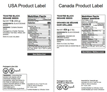 Food To Live Toasted Black Sesame Seeds, 1 Pound - Crunchy And Nutritious Snack, Oven Roasted, Unsalted, No Oil Added, Perfect F