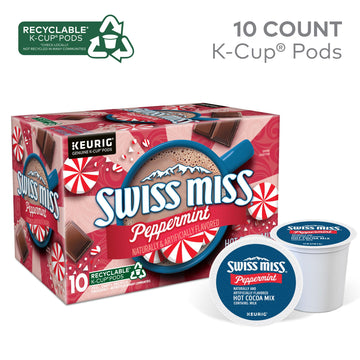Swiss Miss Peppermint Hot Cocoa, Keurig Single-Serve K-Cup Pods, 10 Count