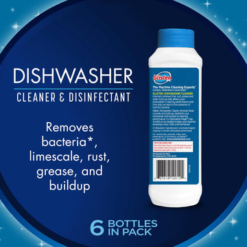 Glisten Dishwasher Cleaner, Removes Limescale, Rust, Buildup, And Grease, Lemon Scent, 12 Ounce Bottle, 6-Pack