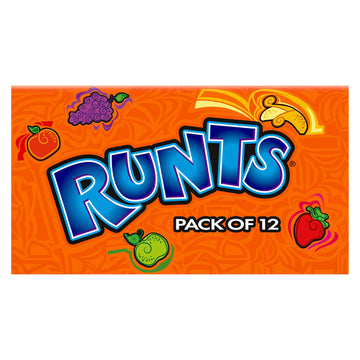 Wonka Runts Hard, Chewy & Fruity Candy, 5 Ounce Theater Candy Boxes (Pack Of 12)
