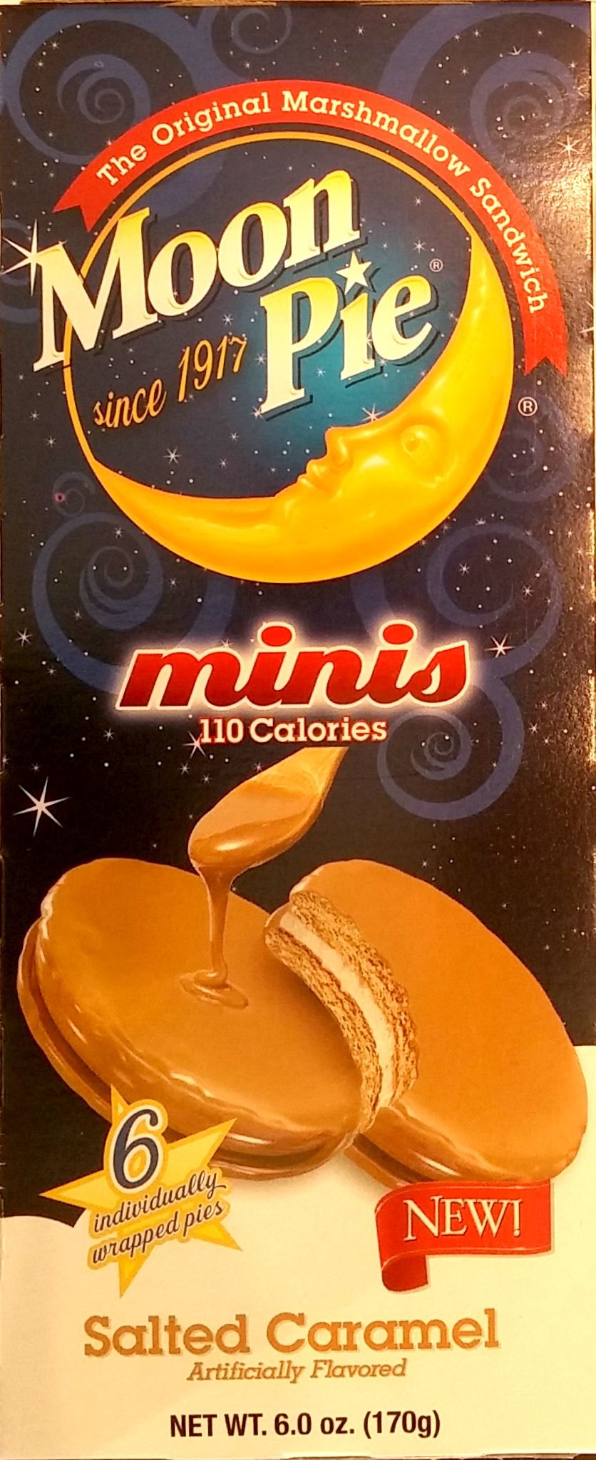 MoonPie Minis Salted Caramel 6 Ounce (Pack of 6) - 110 Calories Treats