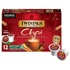 Twinings Chai Black Tea K-Cup Pods for Keurig, 12 Count (Pack of 6), Naturally Sweet, Savoury Spice Flavour, Caffeinated, Enjoy