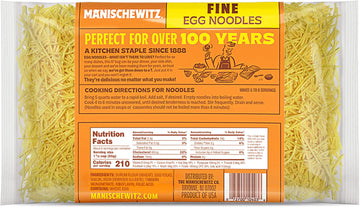 Manischewitz Traditional Fine Egg Noodles 12oz Bag (1 Pack) Certified Kosher for Year around Use (Not for Passover)