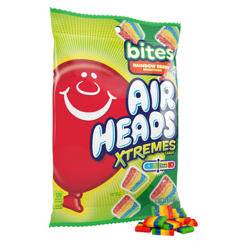 Airheads Xtremes Sweet and Sour Candy Bites, 6 Ounce (12-Pack), Rainbow Berry Flavor, Holiday for mature-themeds & Kids