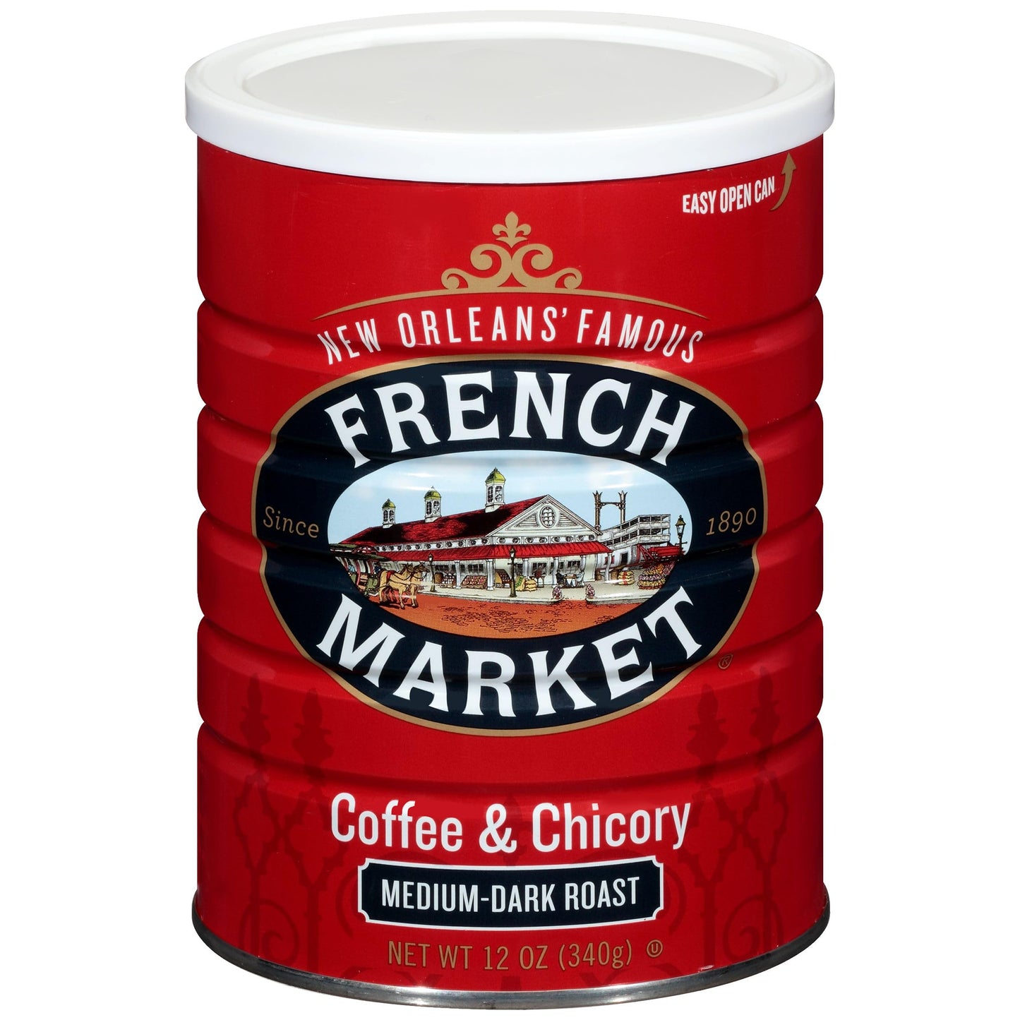 French Market Coffee & Chicory Medium-Dark Roast Ground Coffee, 12Oz Can (Pack Of 3)