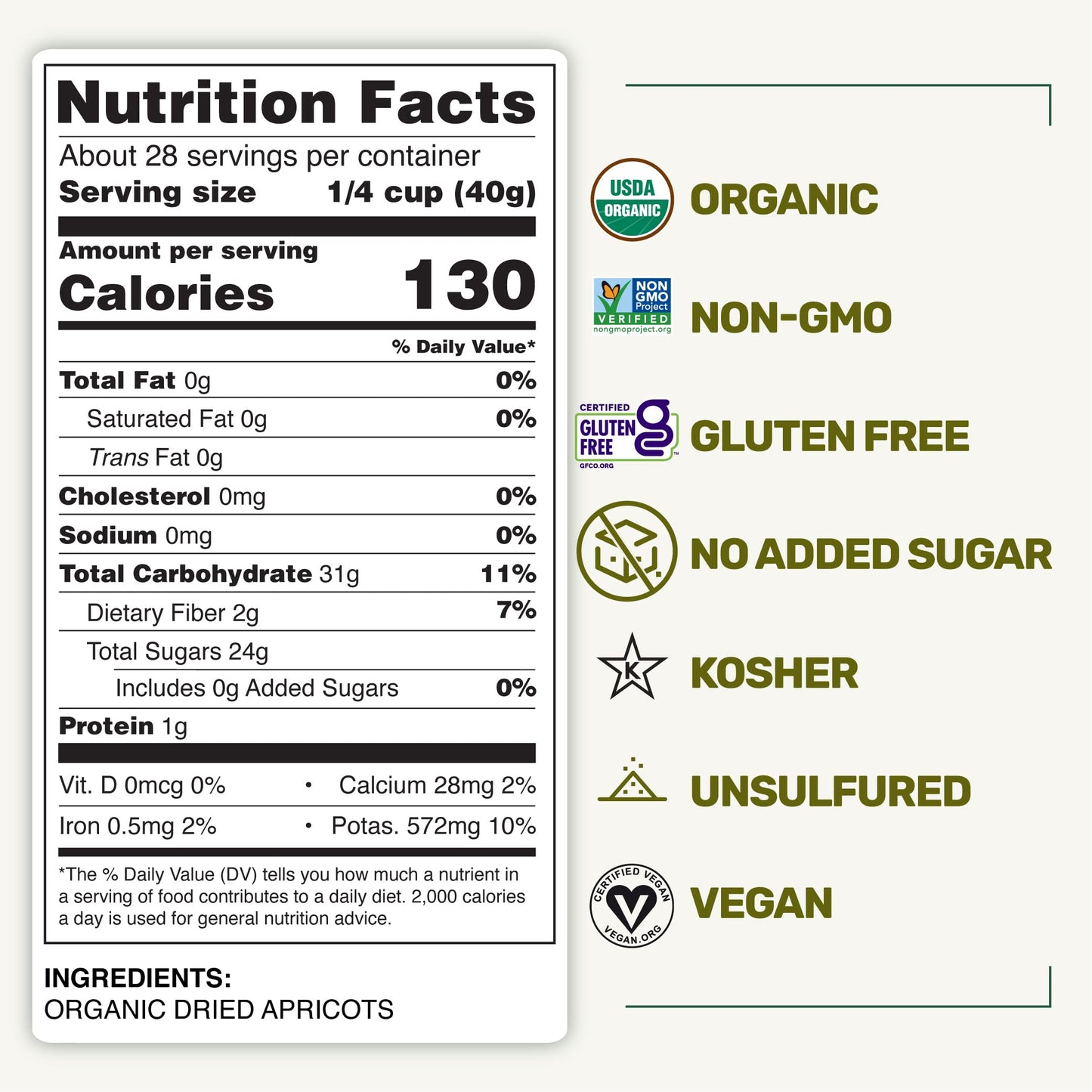 Happy Village Organic Turkish Dried Apricots, No Sugar Added Dried Fruit, 40 Oz Resealable Pack - Kosher, Non-Gmo, Unsweetened, Unsulfured, Vegan Sun-Dried Apricot