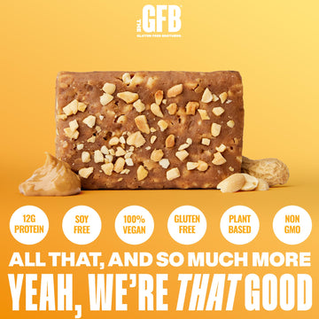 The Gfb Peanut Butter Protein Bars - Gluten Free, Plant Based, Non Gmo, Sustainably Made - Ridiculously Tasty, Healthy, Vegan, N