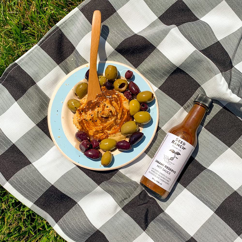 Seed Ranch Umami Reserve Hot Sauce - Spicy Flavor with Oven Dried Olives & Porcini Mushrooms - 5 Fl Oz - Vegan, Non-GMO, Gluten-Free