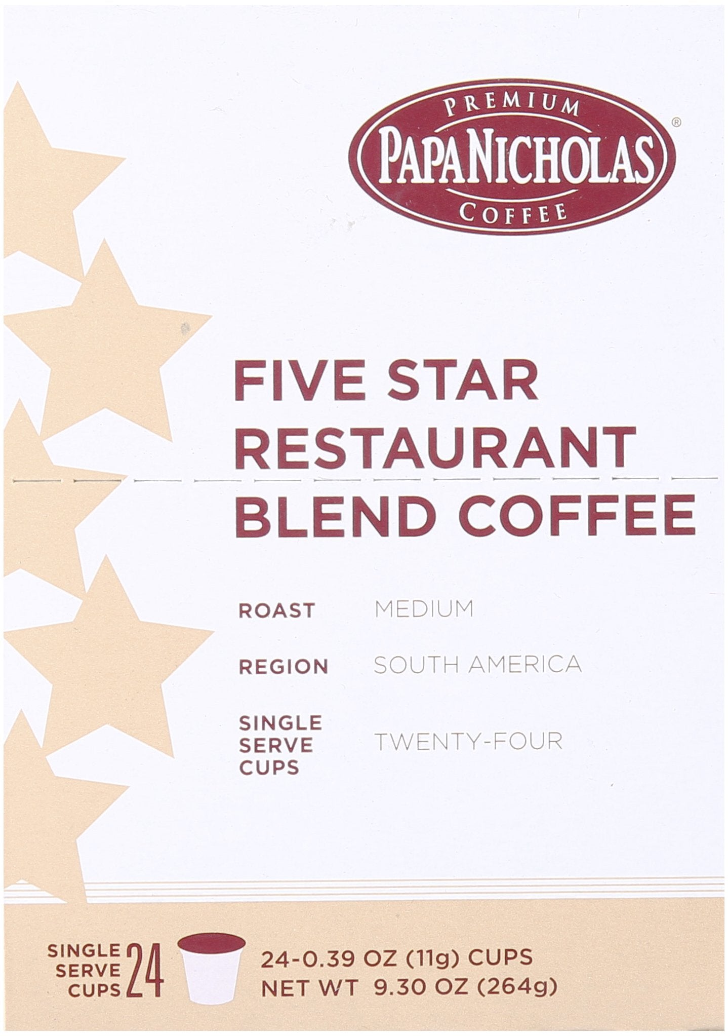 PapaNicholas Coffee Single Serve Cups, 5-Star Restaurant Blend, 24 Count, Fits Keurig K Cup malt-inspired