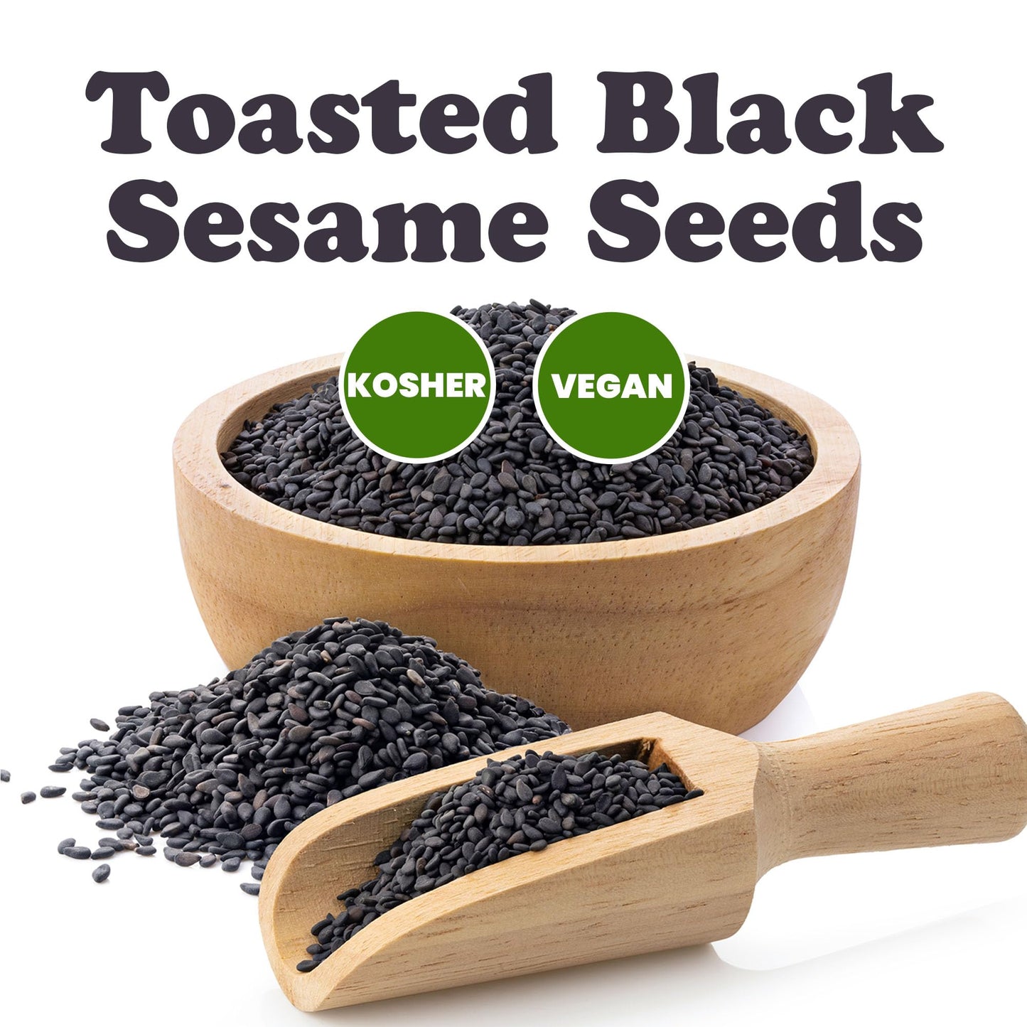 Food To Live Toasted Black Sesame Seeds, 2 Pounds - Crunchy And Nutritious Snack, Oven Roasted, Unsalted, No Oil Added, Perfect