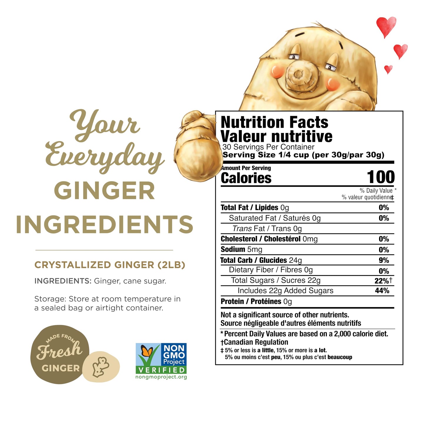 The Ginger People Crystallized Ginger 2Lb Bag, Non-Gmo, Gluten-Free, Vegan, Candied Ginger For Snacking, Trail Mix, Baking & Mor