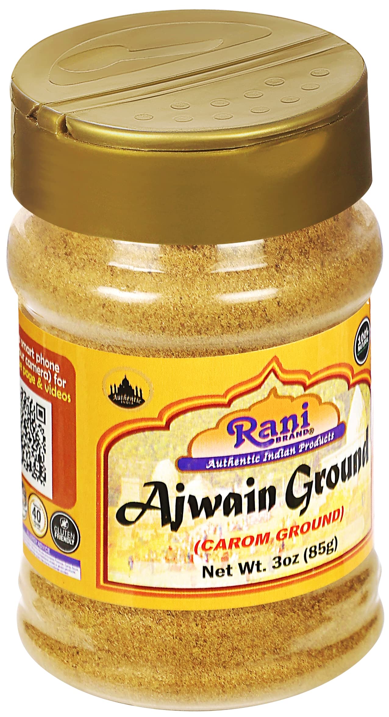 Rani Ajwain Powder, Ground Spice, All Natural, Vegan, Gluten Friendly, 3oz (85g) PET Jar, Indian Origin