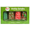 Holiday Sprinkles Set 4 Count 19.3 Oz Different Types in Jar, Cake- Cookies Sprinkles For Christmas-Party, Kosher,Green&White Su