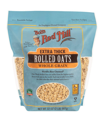 Bob s Red Mill Extra Thick Rolled Oats, 32oz (Pack of 4) - Non GMO, Whole Grain, Vegan, Kosher