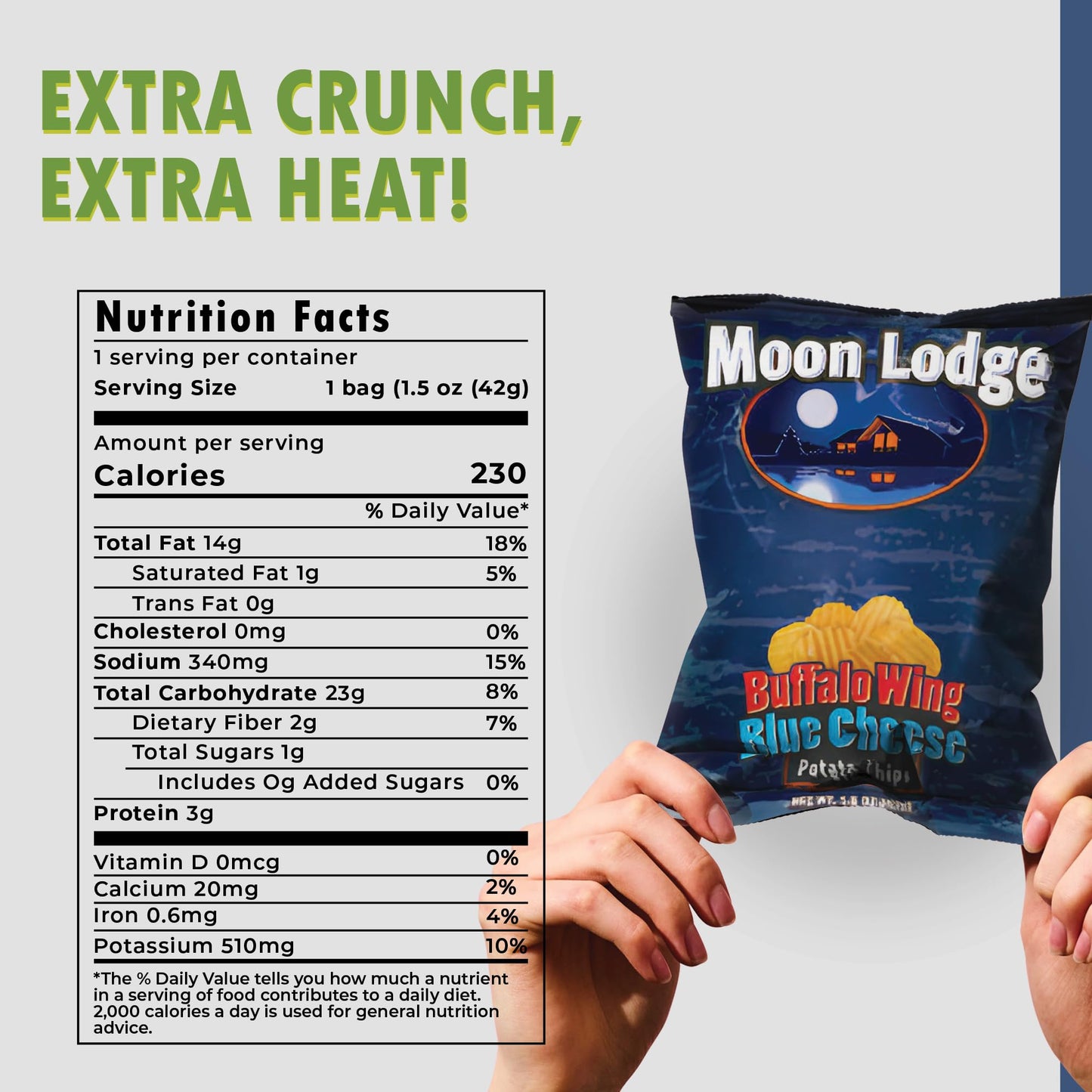 BraveGoods Moon Lodge 21 Pack Buffalo Wings Potato Chips – Kosher & Halal Snacks for Parties & Movie Nights, 1.5 Oz Bag