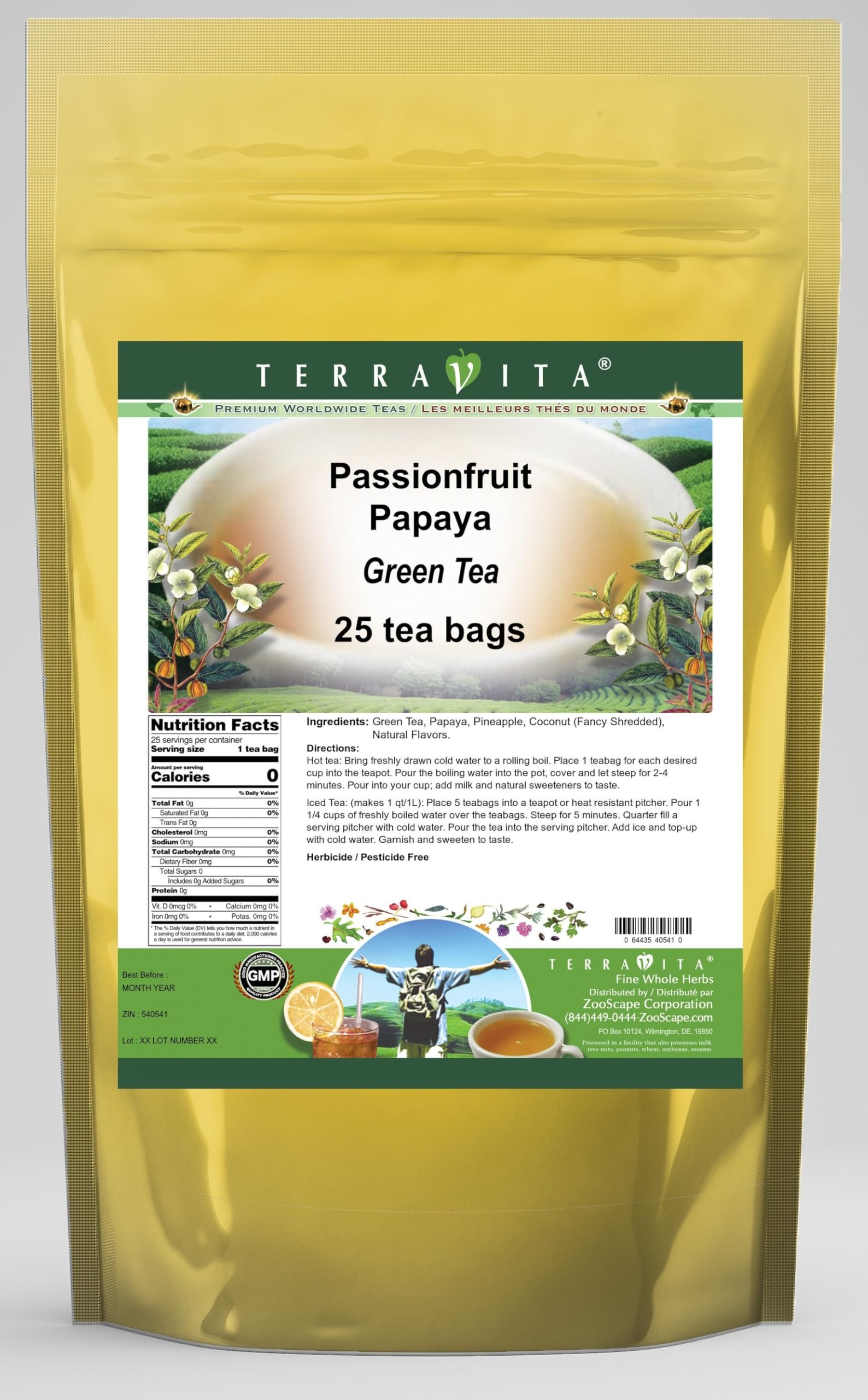 Passionfruit Papaya Green Tea (25 Tea Bags, Zin: 540541)
