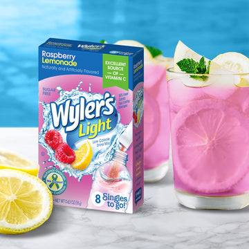 Wyler s Light Singles To Go Powder Packets, Water Drink Mix, Raspberry Lemonade, 96 Single Servings (Pack of 12)