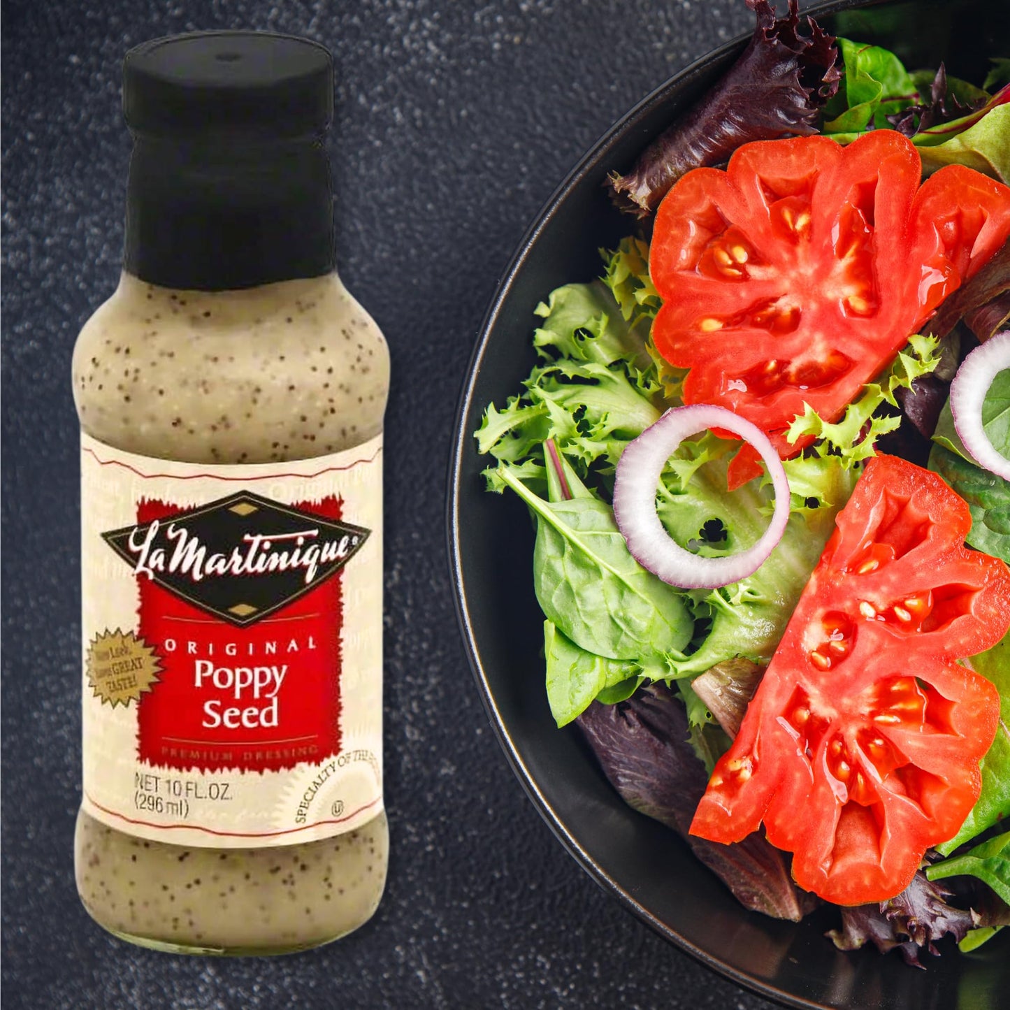 LA MARTINIQUE Poppy Seed Dressing, 10 Ounce Bottle, Pack of 2
