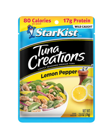 Starkist Tuna Creations, Lemon Pepper Tuna, Single Serve Pouch, 2.6 Oz