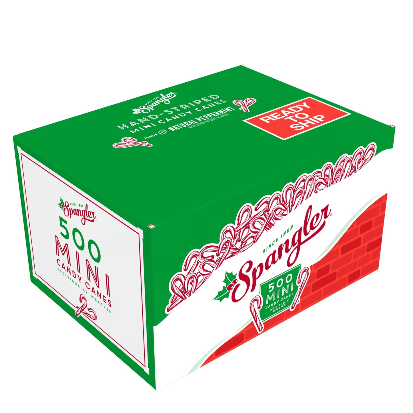 Red And White Peppermint Flavor Mini Candy Canes 1-500 Count Box