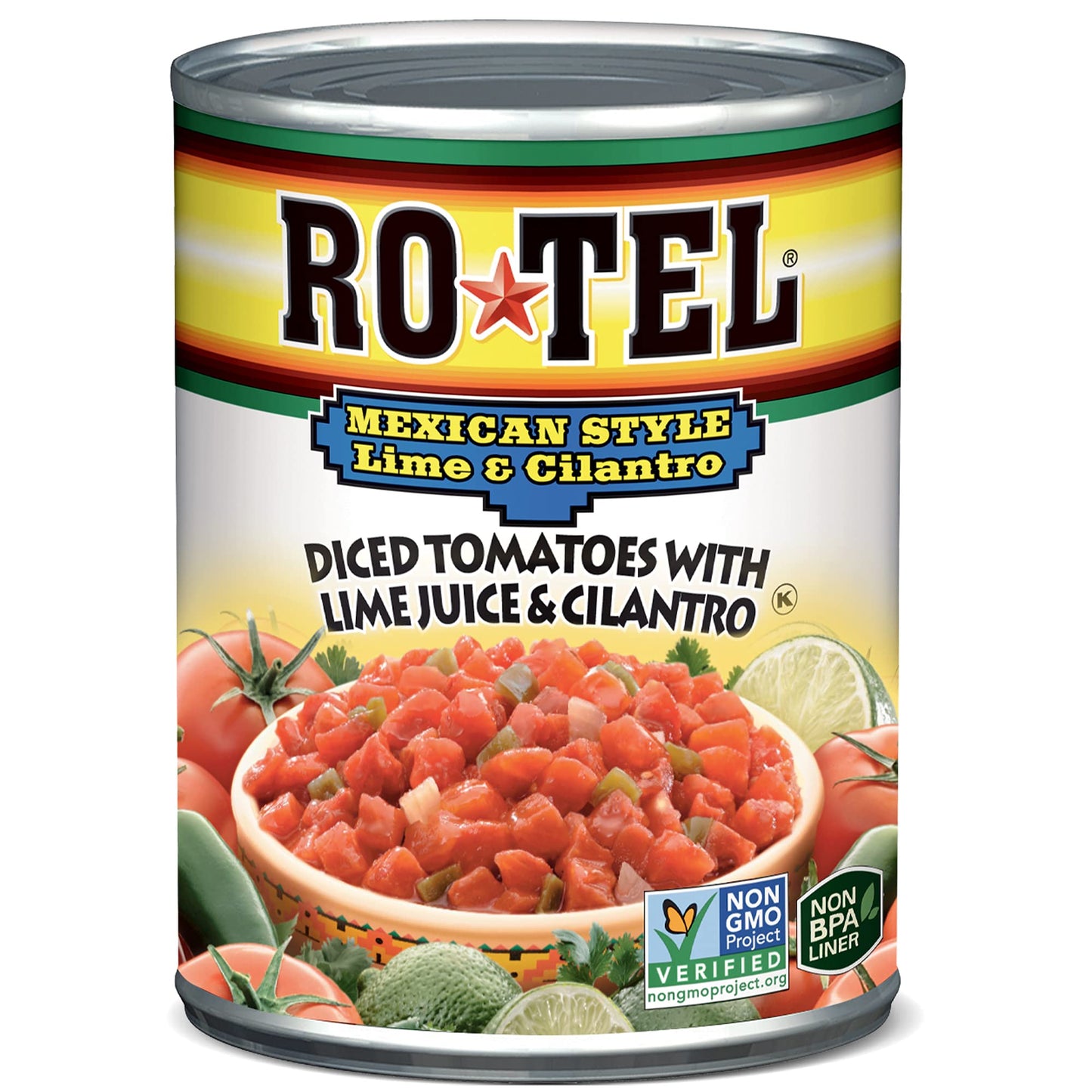Rotel Mexican Style Lime And Cilantro Diced Tomatoes And Green Chilies, 10 Oz. (Pack Of 12)