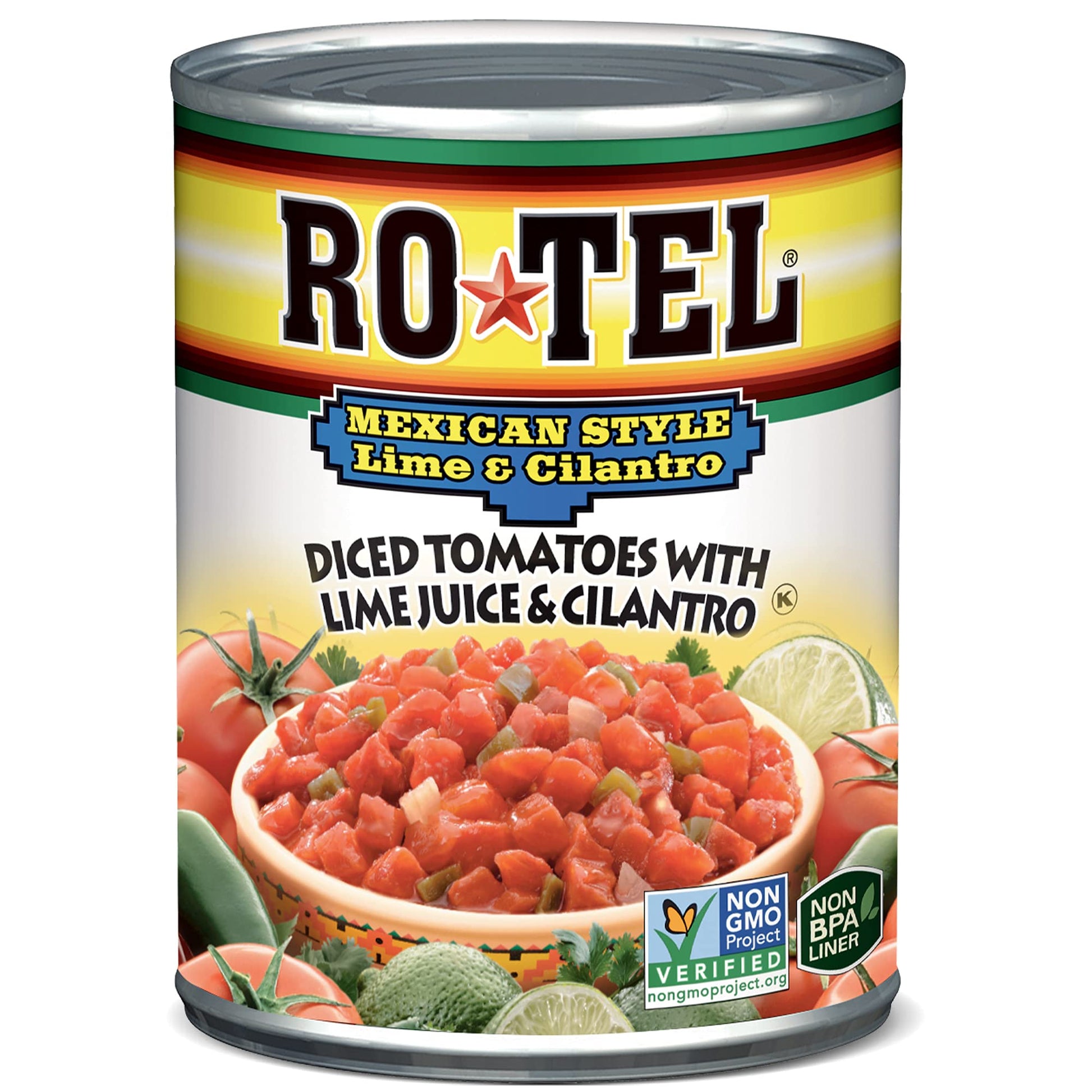 Rotel Mexican Style Lime And Cilantro Diced Tomatoes And Green Chilies, 10 Oz. (Pack Of 12)