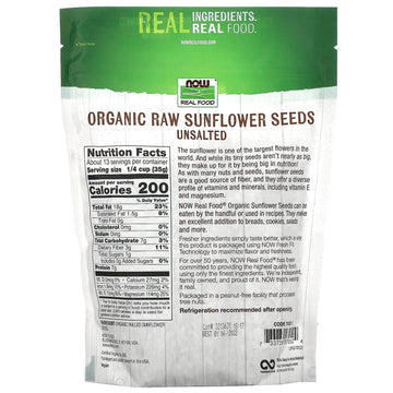 Now Foods Organic Raw Sunflower Seeds - 16 Oz
