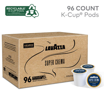 Lavazza Super Crema, Single Serve Keurig K-Cup Pods, Medium Espresso Roast Coffee, 96-Count Box