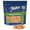 Fisher Chopped Walnuts, 10 oz, 100% California Unsalted, Resealable Bag, Vegan Protein, Keto Snack, Brown