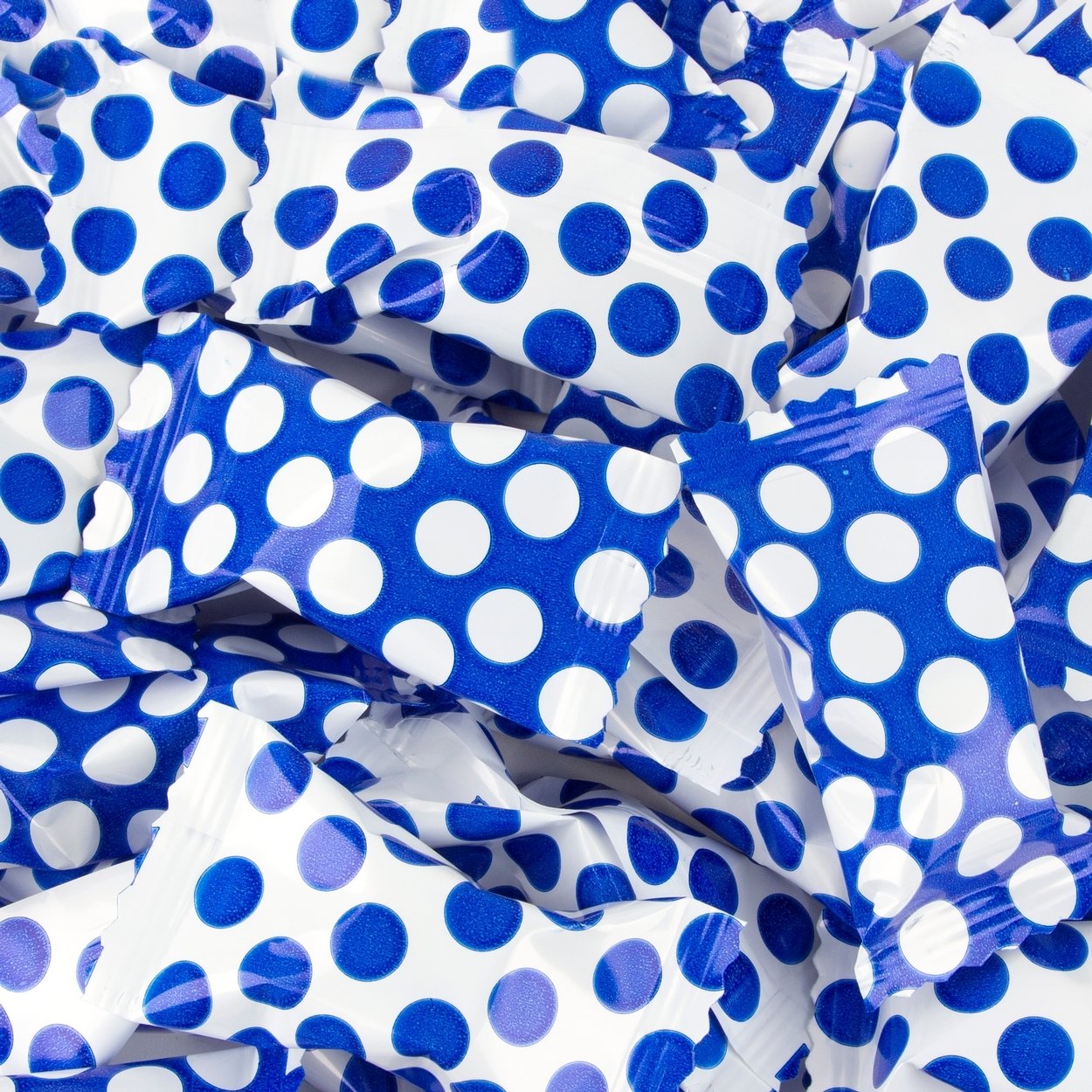Polka Dot Peppermint 100Ct - Individually Wrapped - Soft & Savory (Blue)