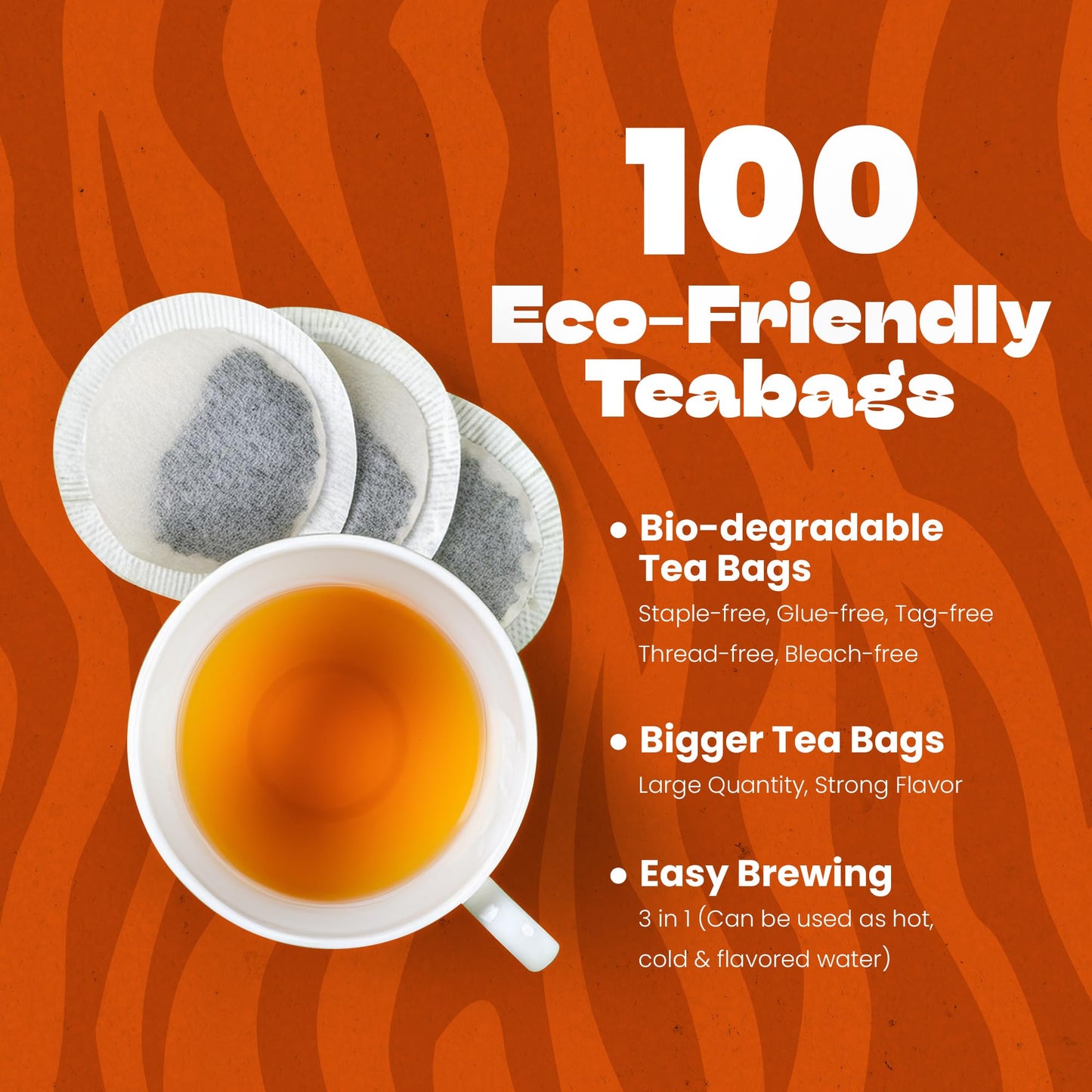 Tiger Organics, Ginger Herbal Tea - 100 Biodegradable Teabags | Natural Immunity Booster & Healthy Digestion | Your Breakfast Gu
