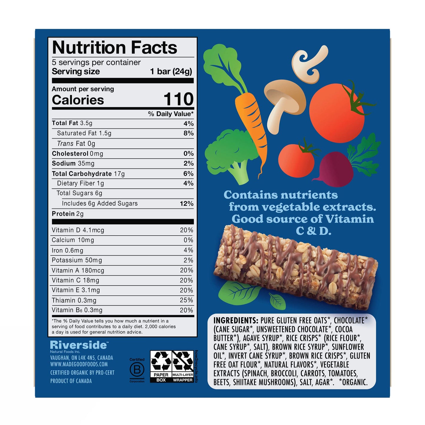 MadeGood Chocolate Drizzled Granola Bars, Vanilla (30 Count) Bulk Gluten Free Snacks