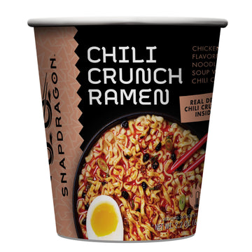 Snapdragon Chili Crunch Ramen Six Pack - Rich Chicken Broth With Authentic Ramen Noodles, Real Deal Chili Crunch Oil Packet Insi