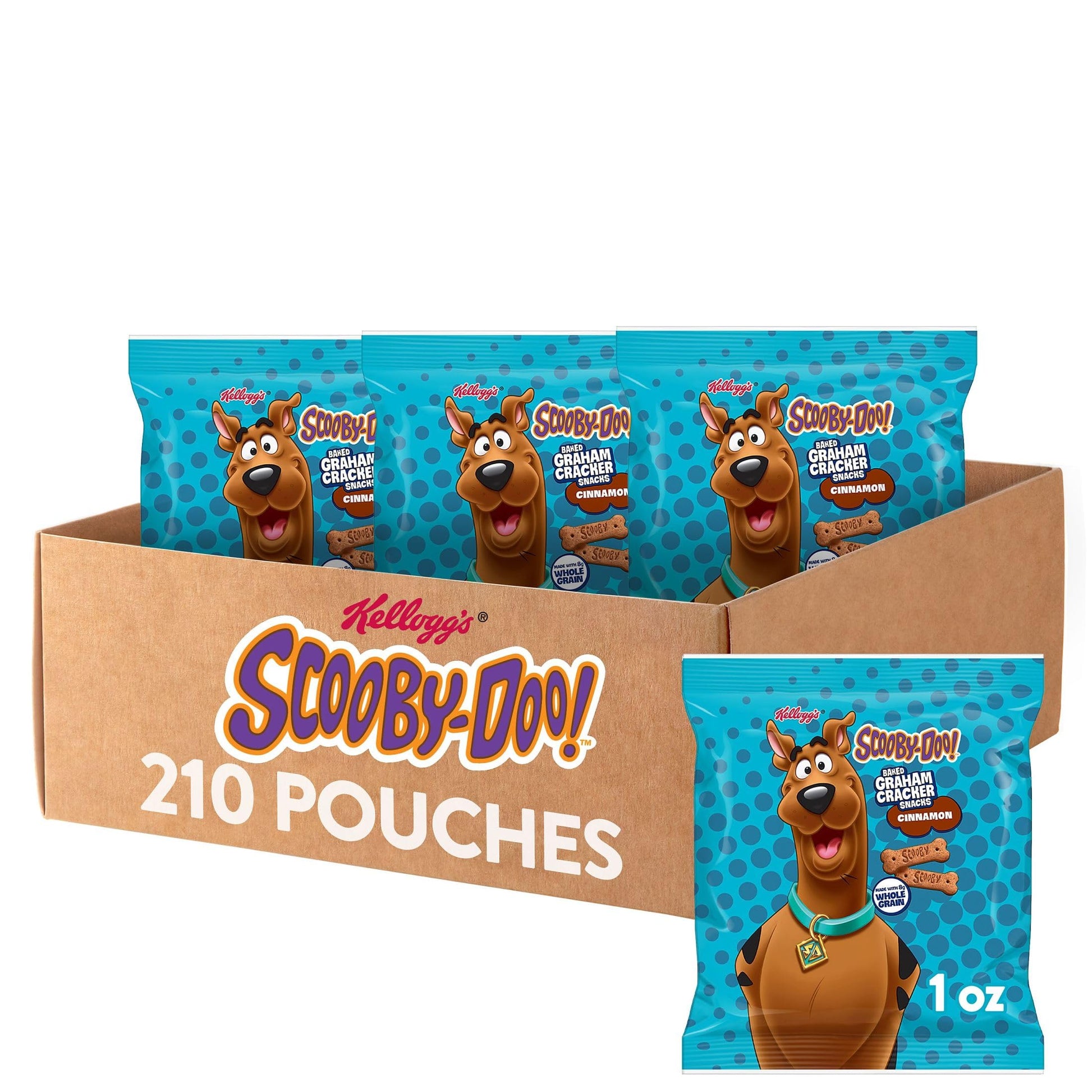 Kelloggs Scooby-Doo! Graham Cracker Sticks, Cinnamon, Made with Whole Grain, 1oz (210 count)