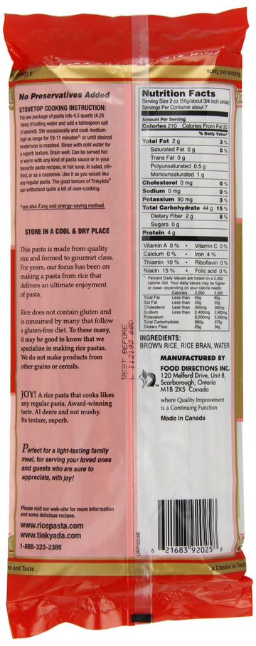 Tinkyada Brown Rice Fettucini Gluten Free, 14-Ounce (Pack of 6)