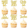 24PCS 12th Birthday Cupcake Toppers Twelve Happy 12th Official Teenager Straight Outta 2013 Cupcake Picks Cheers to 12 Lengend S