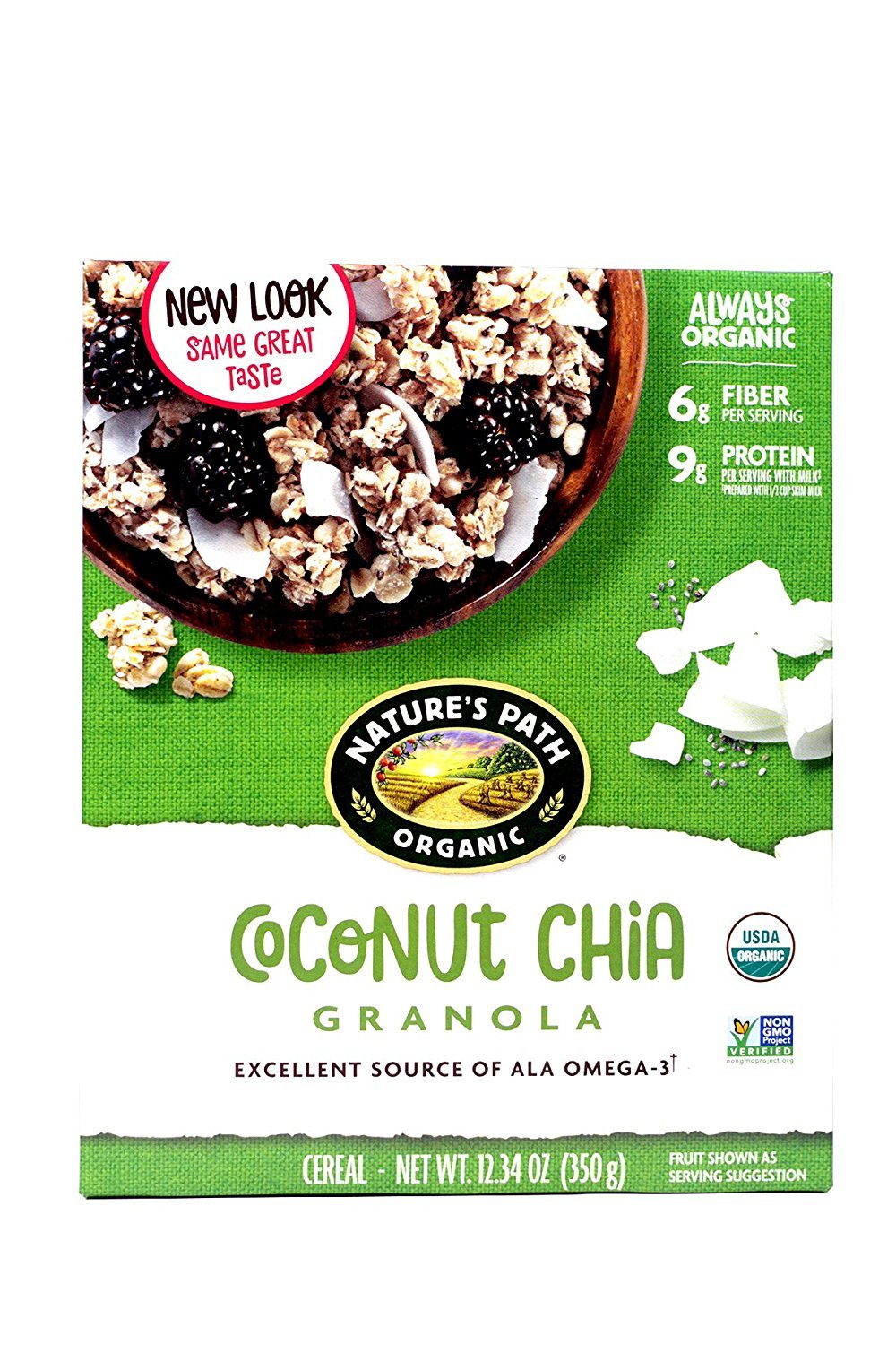 NATURES PATH, GRANOLA CHIA PLUS COCONUT, 12.34 OZ, (Pack of 12)