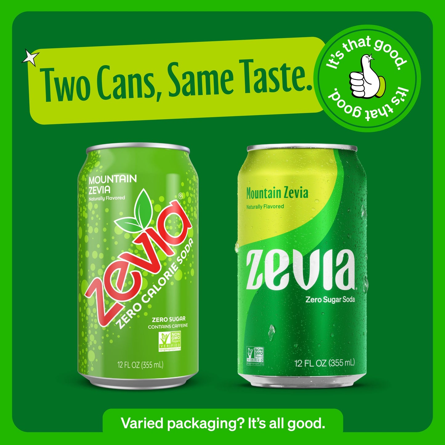 Zevia Zero Sugar, Mountain Zevia Soda, 12 Fl Oz Cans (Pack Of 24)