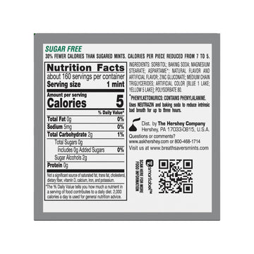 BREATH SAVERS Spearmint Sugar Free Breath Mints, 1.27 oz, 8 Tins - Freshen Your Breath Anytime, Sugar-Free Mints