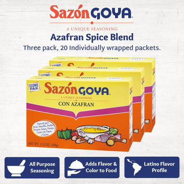 Goya Foods Sazón Seasoning With Azafran 3.52 Ounce (Pack Of 3)